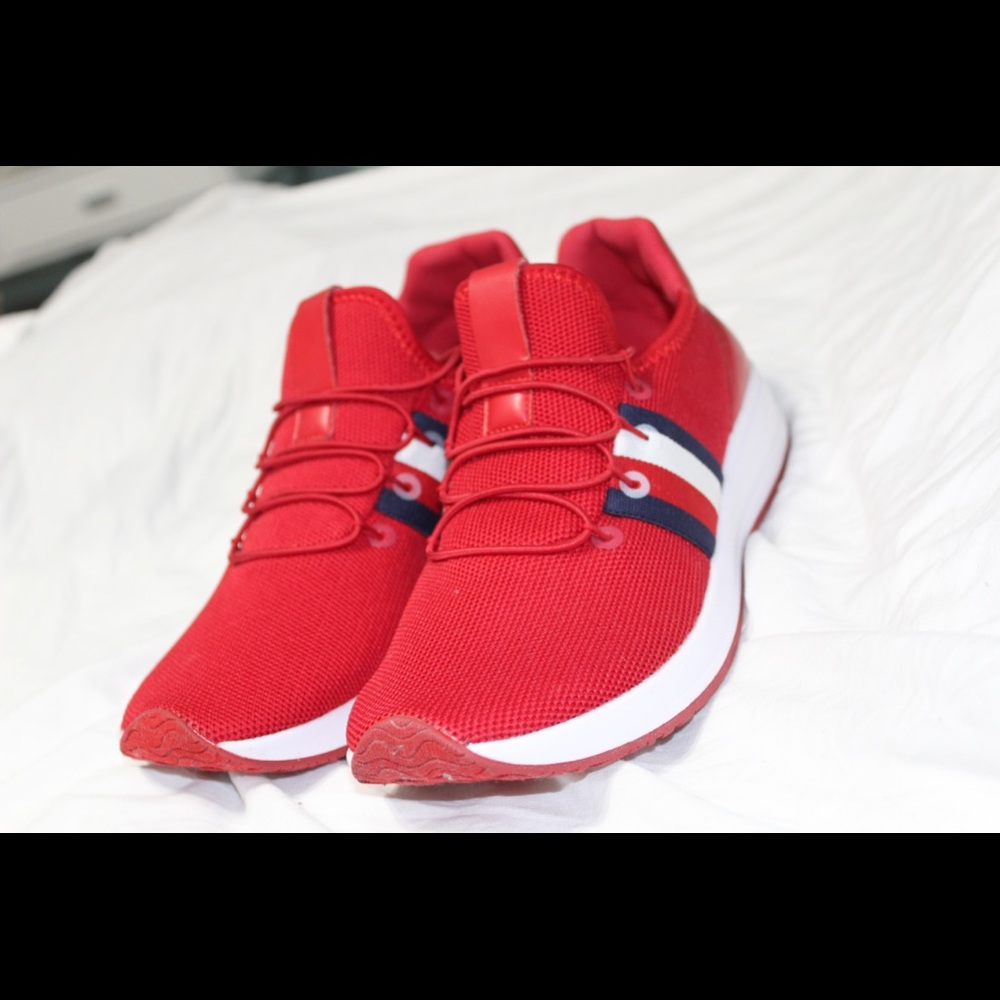 Red Tommy Hilfiger sneakers!